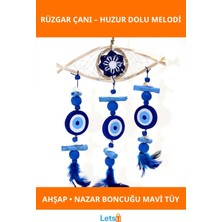 Letsii Nazar Boncuğu Detaylı Ahşap Rüzgar Çanı No:5