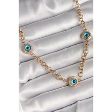 MCM Group 316L Çelik Gold Renk Zincir Nazar Boncuk Model Kadın Kolye - Lisinya