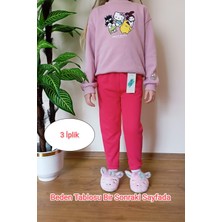 Vip Bera Tekstil Çocuk Fuşya Kışlık Şardonlu 3 Iplik Paçası Lastikli Eşofman Altı