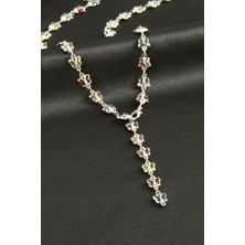 Gümüş Takıcım Kelebek Zirkon Taşlı Y Kolye