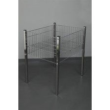Modern Raf 80*80 cm Profil Ayaklı Krom Sepet
