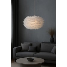 Luna Lighting Flora Model Tüylü Kumaş Modern Estetik Tekli Sarkıt Avize