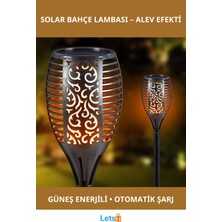 Letsii Güneş Enerjili Alev Efektli Bahçe Lambası Küçük 51 cm