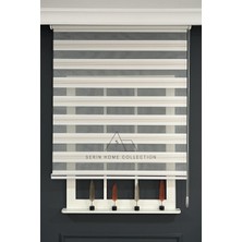 Serin Home Collection Vizon Geçişli Dar Plise Zebra Stor Perde (Dayanıklı Alüminyum Kasa)