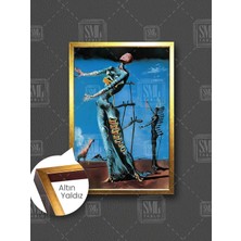 SML Tablo Salvador Dali Burning Giraffe Yanan Zürafa Sürreal Sanat Dikey Çerçeveli Kanvas Tablo