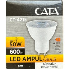 Avarson (1 adet) Cata 8W (50W) 3000K (Sarı Işık) GU10 DUYLU LED Spot Ampul