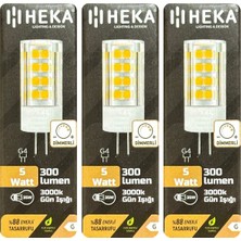 Avarson (3 Adet) Heka 5W (35W) 3000K (Sarı Işık) G4 Duylu Dim Edilebilir LED Kapsül Ampul