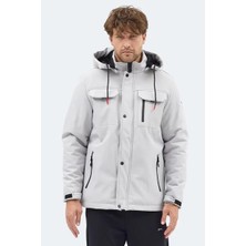 Slazenger GLEAM Erkek Kapüşonlu Taş Gri Mont & Kaban