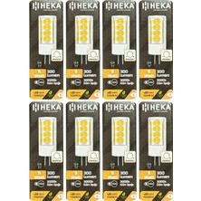 Avarson (8 Adet) Heka 5W (35W) 3000K (Sarı Işık) G4 Duylu Dim Edilebilir LED Kapsül Ampul