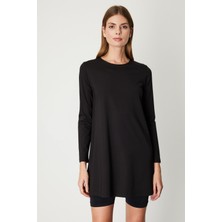 On Kadın Uzun Kollu Basic Tunik 61421 Siyah