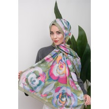 Eyşan İpek Floral Akrilik Desenli Dijital Soft Şal