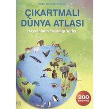 1001 Çiçek Kitaplar Çıkartmalı Dünya Atlası - Hayvanların Yaşadığı Yerler