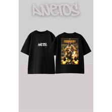 Anetos Csgo T Tasarım Sırt Baskılı Pamuk Siyah Oversize T-Shirt