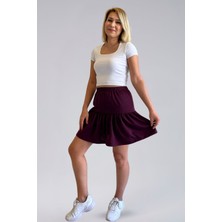 Bnz Tekstil Mevsimlik Kadın Etek - Ecrin Kumaş Mevsimlik Mini Boy Kadın Şort Etek