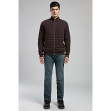Lee Cooper Rowena Erkek Dik Yaka Fermuarli Sweatshirt Acı Kahve