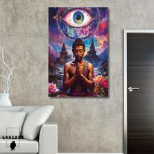 Gaagart Tekli Dikey Kanvas Tablo Renkli Sanatsal Buda Heykeli