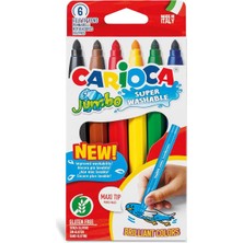 Jumbo Süper Yıkanabilir Keçeli Boya Kalemi 6'li