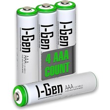 Misda Store B110 4 Adet Aaa 650 Mah Şarj Edilebilir Ince Kalem Pil 1.2V Ni-Mh Şarjlı Pil