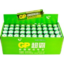 Misda Store Batteries GP15G Greencell R6P/1215/AA Kalem Pil, 1.5 Volt, 40'lı Kutu, Yeşil/sarı/beyaz