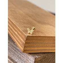 Aida Jewelss 925 Ayar Gümüş Kelebek Dudak Kıkırdak Helix Tragus Piercingi Gümüşl Piercing