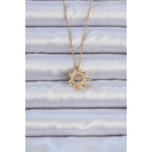 MCM Group 316L Çelik Zincir Altın Renk Zirkon Taşlı Parlayan Yıldız Kolye - Lisinya