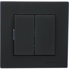 MiraLive Mutlusan RİTA-2220 402 0284 Poşetli Siyah - Komütatör - 2li Anahtar Priz Vidalı - Çerçeveli (K95)