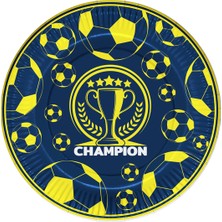 Party Country Karton Tabak 23CM 8li -Champion Sarı Lacivert-