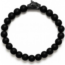 Chavin Lastikli Doğal Oniks Taşlı Erkek Bileklik EY41