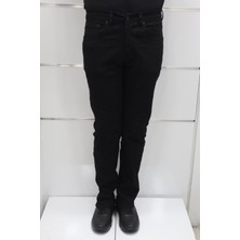 Denim Cartel Fistan Store Erkek Siyah Yüksek Bel Rahat Kesim Boru Paça Jean Pantolon