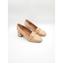 Love Shine Roselle Mat Tokalı Küt Burun Kadın Topuklu Ayakkabı