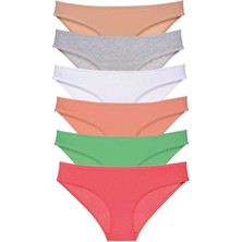 MELENERS 6 Adet Süper Eko Set Likralı Kadın Slip Külot Renk 6