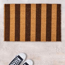 Chilai Home Rowe Koko Siyah Çizgili Kapı Paspası - Bej / Siyah - 40X60 cm