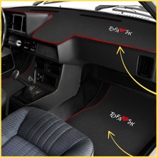 Tusba Market Tofaş Şahin Doğan Kartal Düşük (Alçak) Torpido Halısı & Siyah Oto Halı Paspas – Nakışlı Tasarım