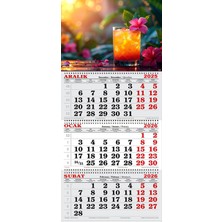 GENC DIJITAL BASKI 2026 Yılı Gemici Takvimi- Buz Gibi Kokteyl ve Çiçekler