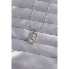 MCM Group 316L Çelik Zincir Gümüş Renk Zirkon Taşlı Tarot Kolye - Lisinya