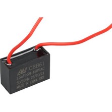 OEM 1.5uf 450VAC Siyah 10CM Kablolu Kare Tip Kutupsuz Kondansatör