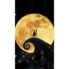 Aydın Garage Sally ve Jack Skellington Kapı Direk Kaplama Folyosu Baskılı Sticker Sağ-Sol 2 Adet 22*50 cm