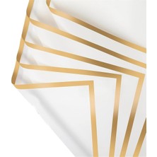 Rousui 20 Yaprak Çiçek Paketleme Kağıdı 22,8X22,8 Inç, Su Geçirmez Çiçek Buketi Paketleme Kağıdı Altın Kenarlı Buket Malzemeleri (Yurt Dışından)