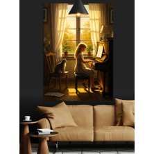 Artmeg Pencere Kenarında Sıcak Bir An Dekoratif Kanvas - Mdf Ahşap Tablo
