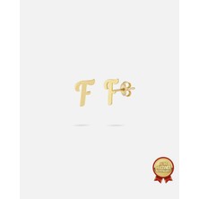 14 Ayar Altın Harfli Küpe