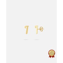 14 Ayar Altın Harfli Küpe