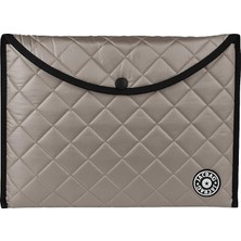 Misda Store Snap Folder Soft A4-Kapitone Çıtçıtlı Dosya A4 (Bej)