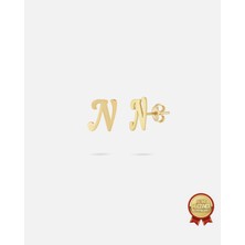 14 Ayar Altın Harfli Küpe