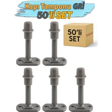 Gri 50 Adet Silikon Kapı Pencere Arkası Vidalı Duvar Boya Koruyucu Tampon Mobilya Stoperi Durdurucu