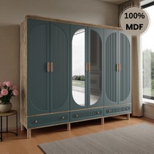 Comiet Sally 6 Kapaklı Aynalı Çekmeceli Mdf Gardırop
