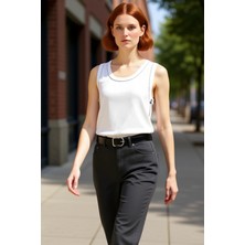 PayBuy Kadın Basic Ince Triko Kolsuz Bluz Şık ve Konforlu Günlük Stil Kaliteli Şık Rahat Modern Zarif