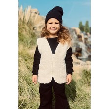 Monila Unisex Çocuk Fermuarlı Cepli Peluş Yelek