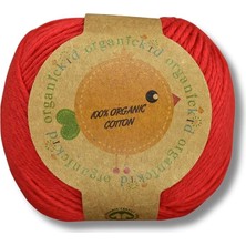Organik Pamuk Amigurumi Punch 50 gr El Örgü Ipi Kırmızı
