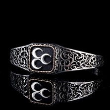 Takı925 925 Ayar Gümüş Üç Hilal Model Otantik Motif Erkek Bileklik