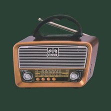 Knittingtr Kahverengi Retro Bluetooth Radyo, Şarjlı, Fm, Sd Kart, Usb, Taşınabilir